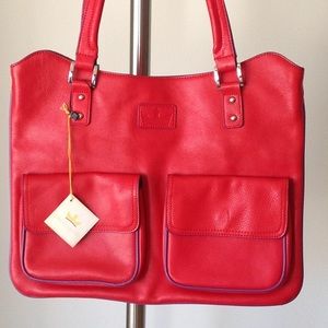 🎉🔴🎉 Baekgaard- 100% Leather Flat Cargo Tote Bag